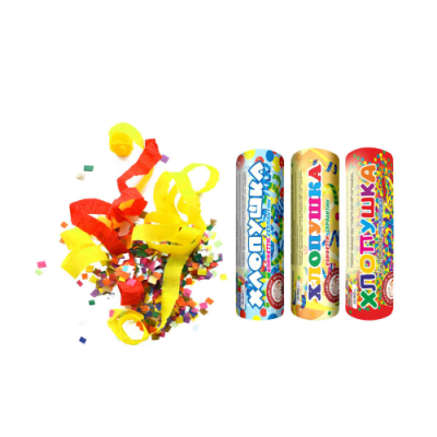 Набор ( 3конф.+3серп.) Набор хлопушек купить в Окуловке | okulovka.salutsklad.ru